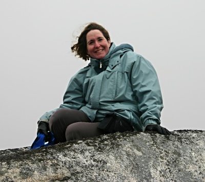 Ann on a rock near Peggy's Cove