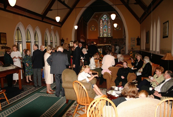 The recption at the Anglican church